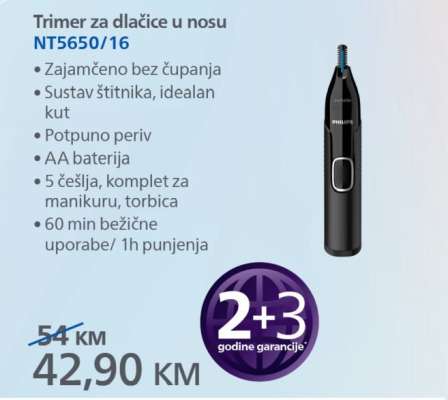 Trimer za dlačice u nosu NT5650/16