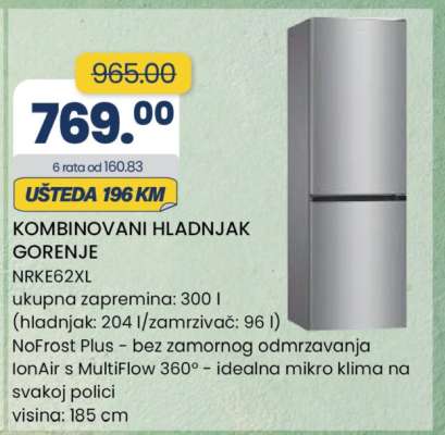 KOMBINOVANI HLADNJAK GORENJE NRKE62XL