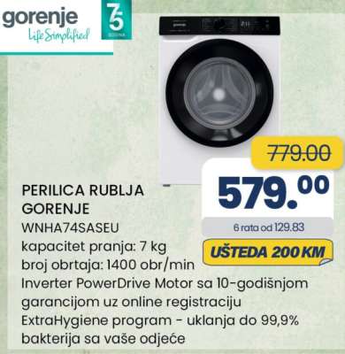PERILICA RUBLJA GORENJE WNHA74SASEU