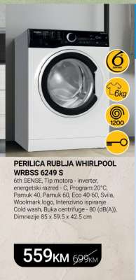 PERILICA RUBLJA WHIRLPOOL WRBSS 6249 S