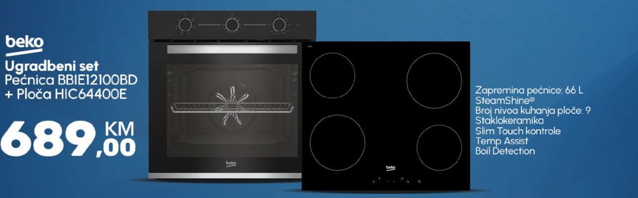 Ugradbeni set Beko BIE12100BD + Ploča HIC64400E
