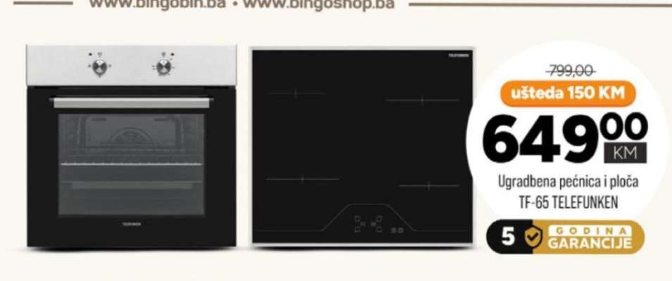 Ugradbena pećnica i ploča TF-65 TELEFUNKEN