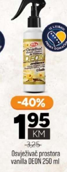 Osvježivač prostora vanilla DEON 250 ml