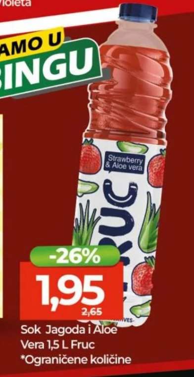 Sok Jagoda i Aloe Vera 1,5 L Fruc