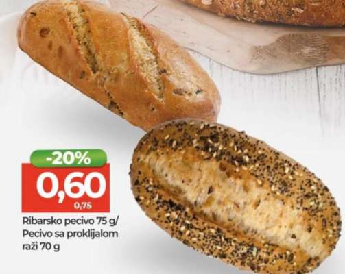 Ribarsko pecivo 75 g / Pecivo sa proklijalom raži 70 g