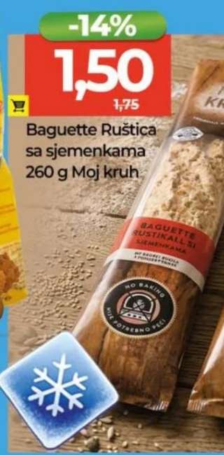 Baguette Rustica sa sjemenkama 260 g Moj kruh
