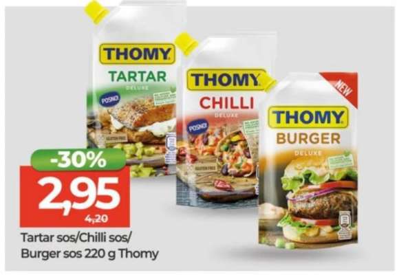 Tartar sos/Chilli sos/Burger sos 220 g Thomy