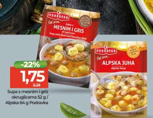 Supa s mesnim i griz okruglicama / Alpska juha