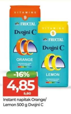 Instant napitak Orange/Lemon 500 g Dvojni C