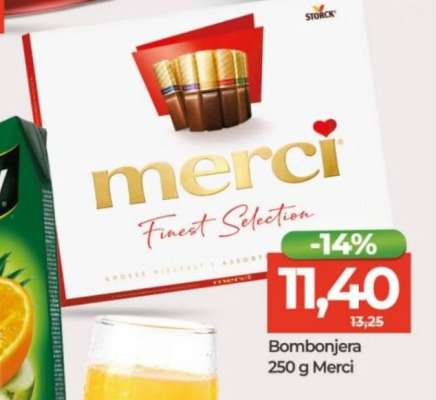 Bombonjera 250 g Merci