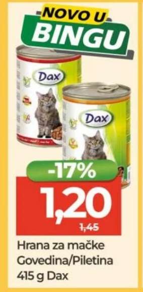 Hrana za mačke Govedina/Piletina 415 g Dax