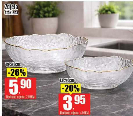 Zdjela staklena 19.5x8cm