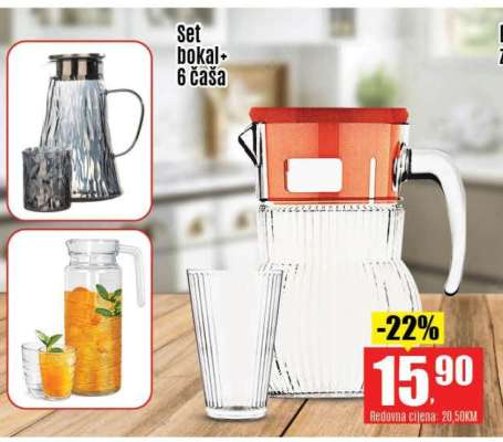 Set bokal + 6 čaša