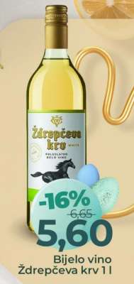 Bijelo vino Ždrepčeva krv 1 l