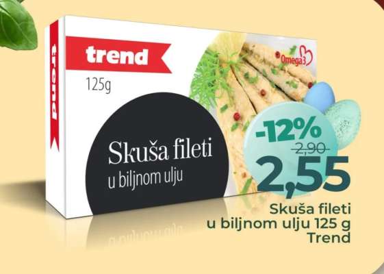 Skuša fileti u biljnom ulju 125 g Trend