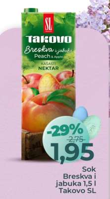 Sok Breskva i jabuka 1,5 l Takovo SL