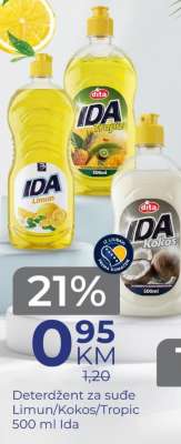 Deterdžent za suđe Limun/Kokos/Tropic 500 ml Ida
