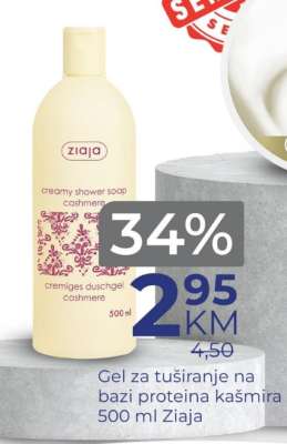 Gel za tuširanje na bazi proteina kašmira 500 ml Ziaja