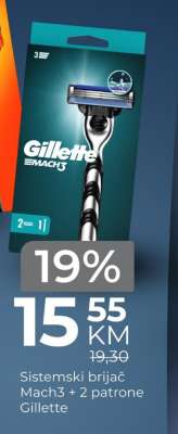 Sistemski brijač Mach3 + 2 patrone Gillette