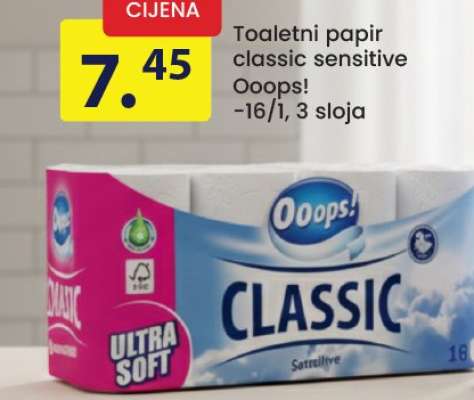 Toaletni papir classic sensitive Ooops!