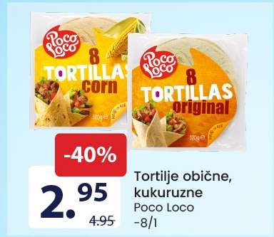 Tortilje obične, kukuruzne