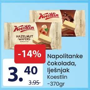 Napolitanke čokolada, lješnjak