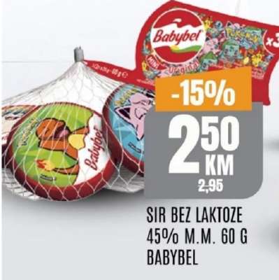 SIR BEZ LAKTOZE 45% M.M. 60 G BABYBEL