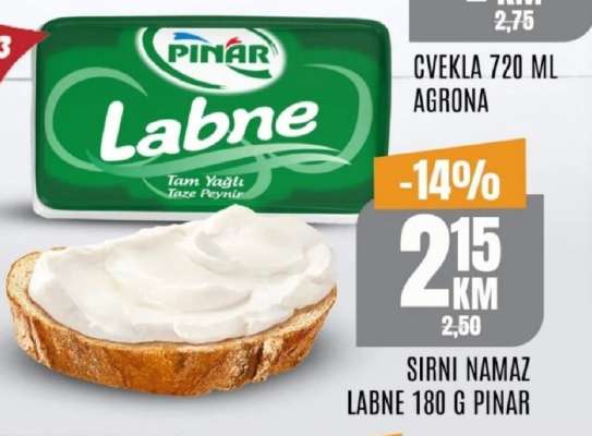 Sirni namaz Labne 180 g Pinar