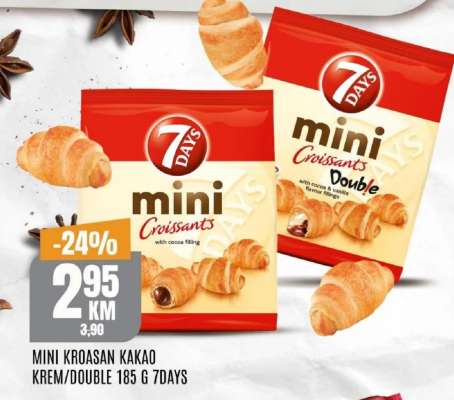 MINI KROASAN KAKAO KREM/DOUBLE 185 G 7DAYS