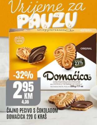 Čajno pecivo s čokoladom Domaćica 220 g Kraš