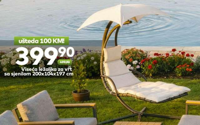 Viseća ležaljka za vrt sa sjenilom