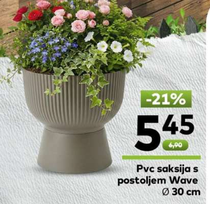 Pvc saksija s postoljem Wave