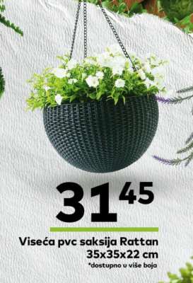 Viseća pvc saksija Rattan