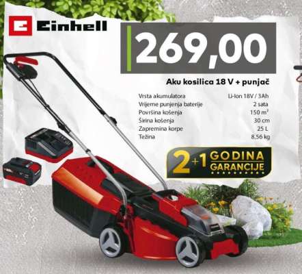 Einhell Aku kosilica 18 V + punjač