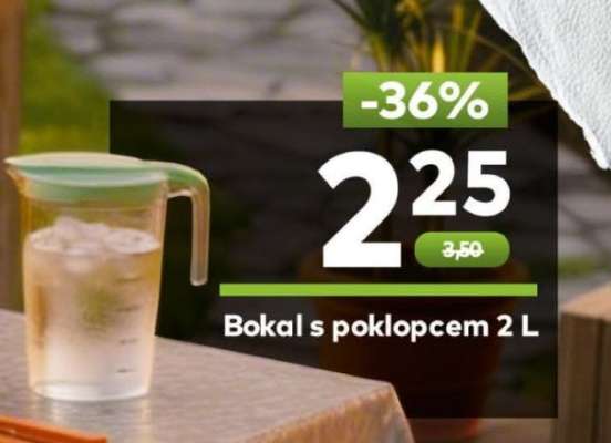 Bokal s poklopcem 2 L