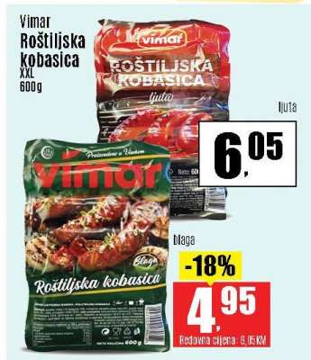 Vimar Roštiljska kobasica XXL 600g