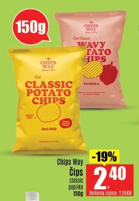 Chips Way čips classic paprika 150g
