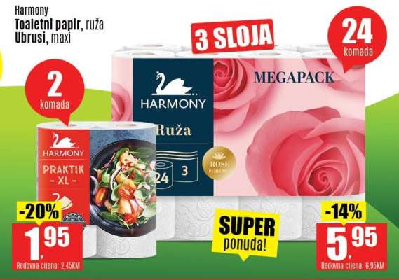 Harmony Toaletni papir Ruža