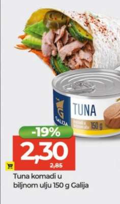 Tuna komadi u biljnom ulju 150 g Galija