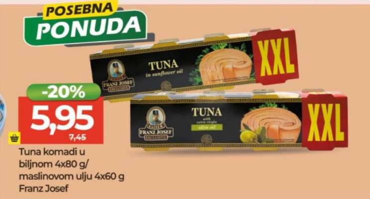 Tuna komadi u biljnom ulju/maslinovom ulju