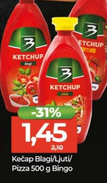 Kečap blagi/ljuti/pizza 500 g, Bingo