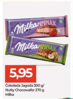Čokolada Jagoda 300 g / Nutty Chocowafer 270 g Milka