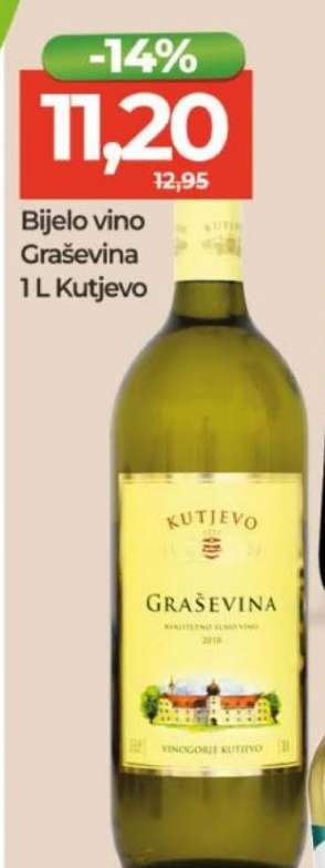 Bijelo vino Graševina 1 L Kutjevo
