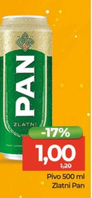 Pivo 500 ml Zlatni Pan