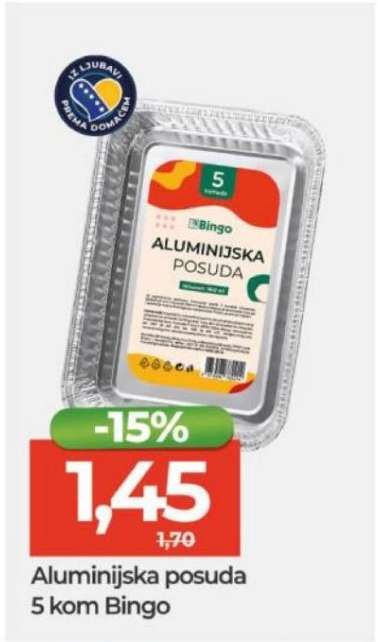 Aluminijska posuda 5 kom Bingo