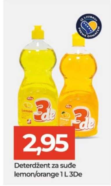 Deterdžent za suđe lemon/orange 1 L 3De