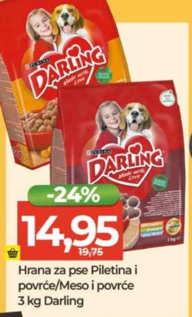 Hrana za pse Piletina i povrće/Meso i povrće 3 kg Darling