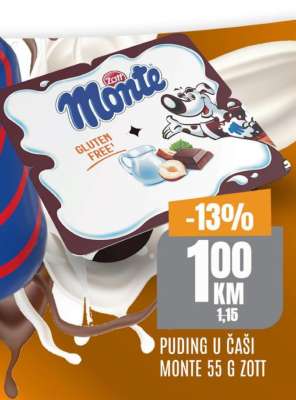 PUDING U ČAŠI MONTE 55 G ZOTT