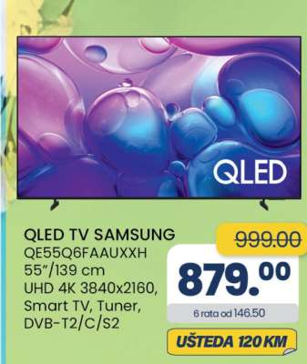 QLED TV SAMSUNG QE55Q6FAAUXXH