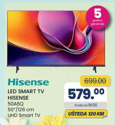 LED SMART TV HISENSE 50A6Q